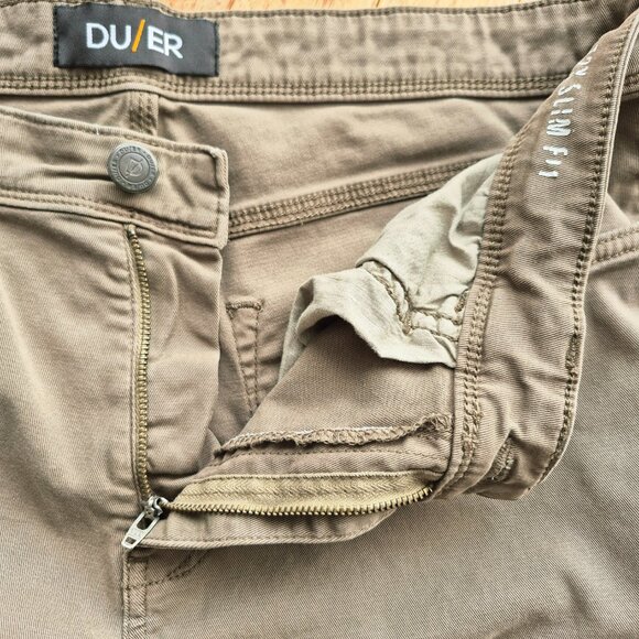 DUER DU/ER Fit Pants Men's 36" Beige T2X Slim Stretch - Picture 12 of 15